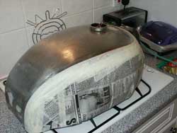 Petrol Tank being masked 