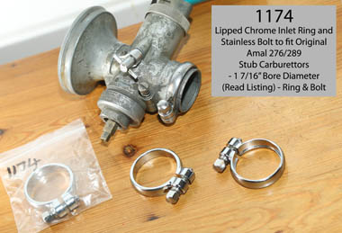 Lipped Chrome Ring for OHV Clip Fitting Carbs