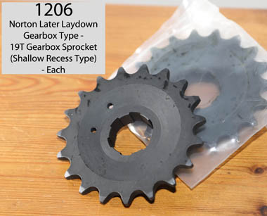 Norton Shallow Recess Gearbox Sprocket
