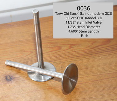 'New Old Stock' SOHC Inlet Valves