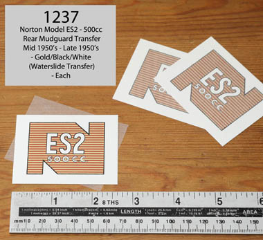 1950s Rear Mudguard ES2 Transfer