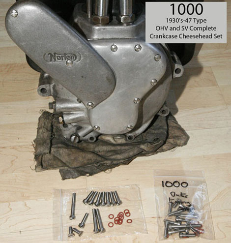 1938-47 OHV/SV Crankcase Cheesehead Screw Set