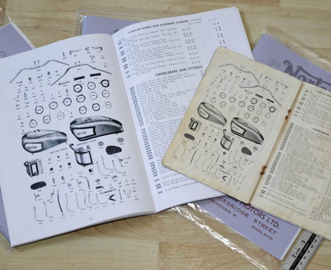 1938-39 Norton Spare Parts List